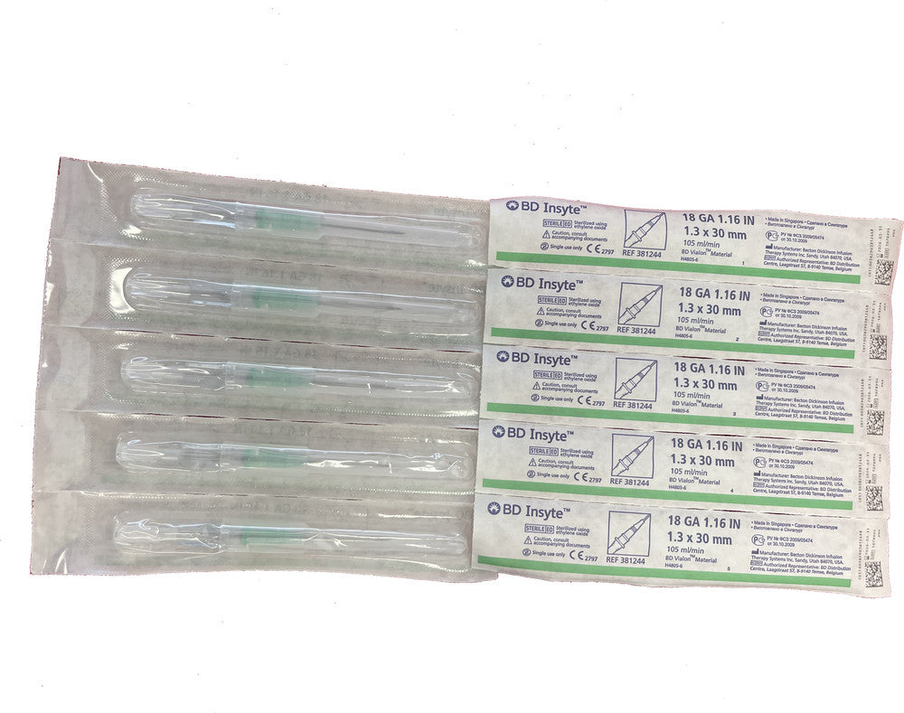 BD Insyte IV Cannula with BD Vialon Biomaterial 18G x