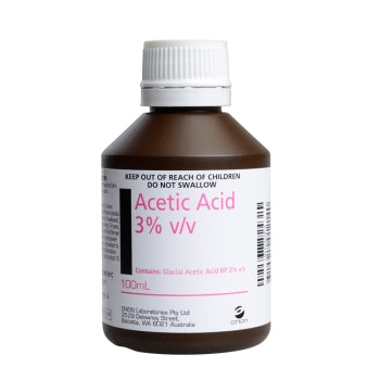 Acetic Acid Solution, 3% 100mL, 5% 100mL - Each