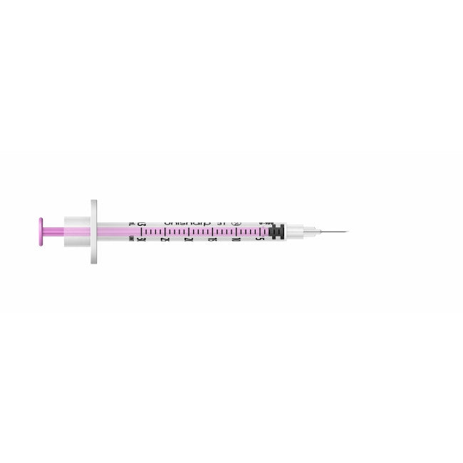 Terumo Unisharp 0.3mL Needle Syringe 31G x 8mm Pink U31PK