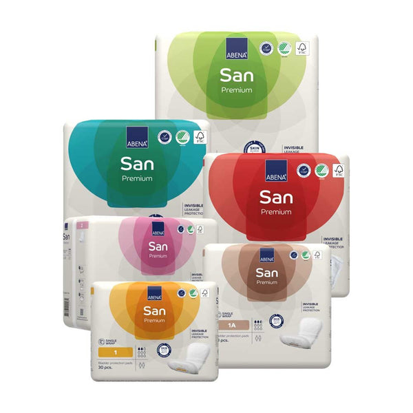Abena Abri-san Premium Shaped Incontinence Pads - All Sizes