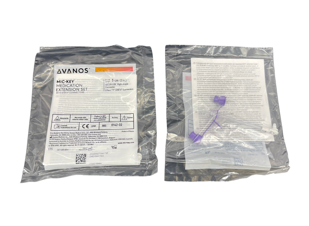 Avanos Mic Key Medication Low Profile Extension Set With Secur