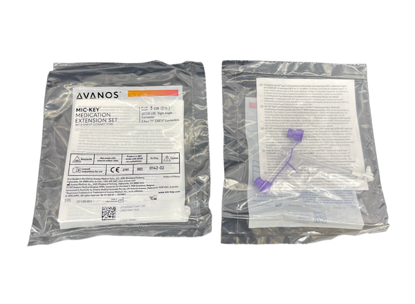 Avanos Mic-Key Medication Low-Profile Extension Set With Enfit Connectors 5.1cm (0142-02)
