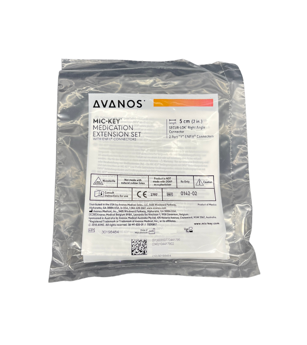 Avanos Mic Key Medication Low Profile Extension Set With Secur