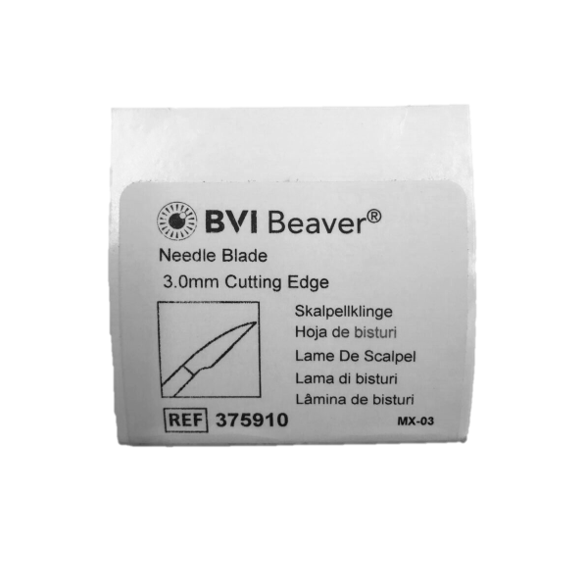 BVI Beaver Needle Blade, 3.0mm Cutting Edge, Box of 3 (375910)