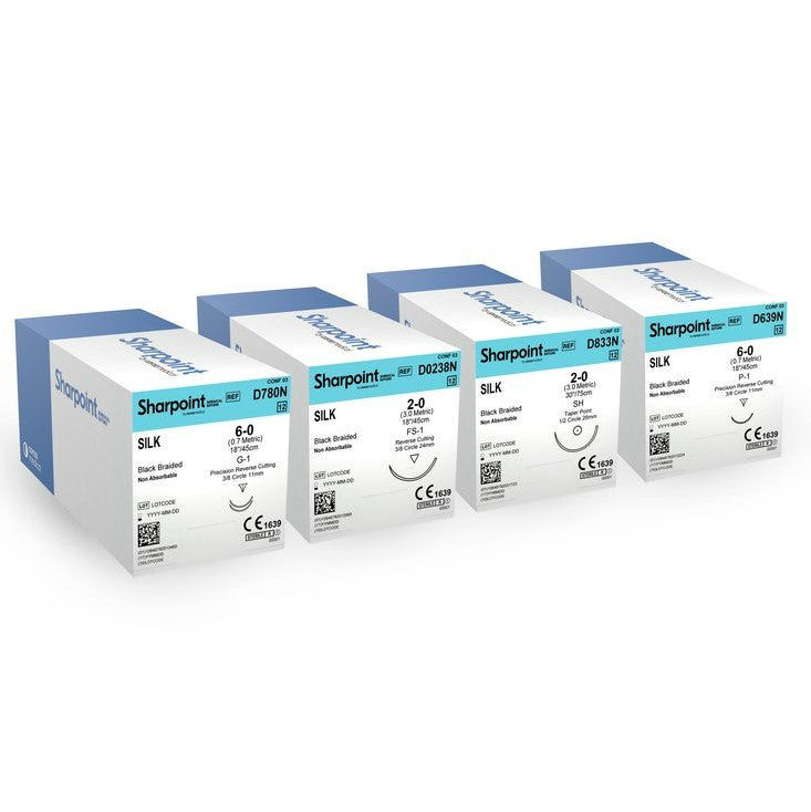 Sutures Silk Sharpoint Box of 12