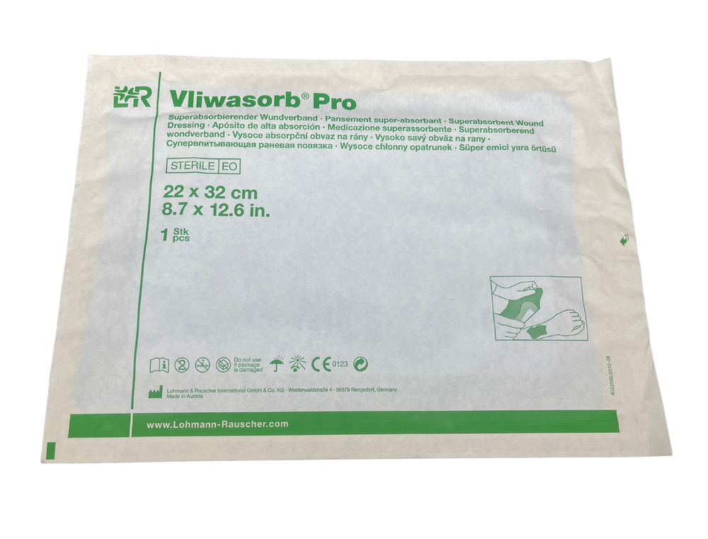 Vliwasorb Pro Superabsorbent Dressing 22X32Cm 32644 10Pcs