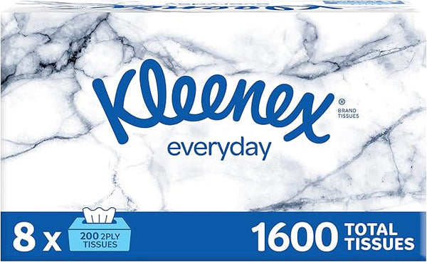 Kleenex Everyday Facial Tissues 2Ply, (200sheets / Pack) - 1 Ctn (8 x 200/pack)
