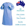 Multigate Surgical Apparel Sterile Isolation Cover Gown with 2 Towels