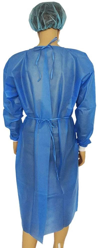 Gown LEVEL 2 Impervious Isolation Cover Gown Blue Knit cuff