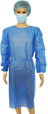 Gown LEVEL 2 Impervious Isolation Cover Gown Blue Knit cuff