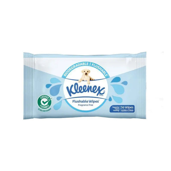 Kleenex Flushable Wipes Fragrance Free 165 x 129mm (71832)