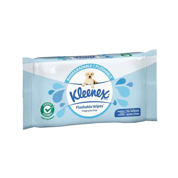 Kleenex Flushable Wipes Fragrance Free 165 x 129mm (71832)