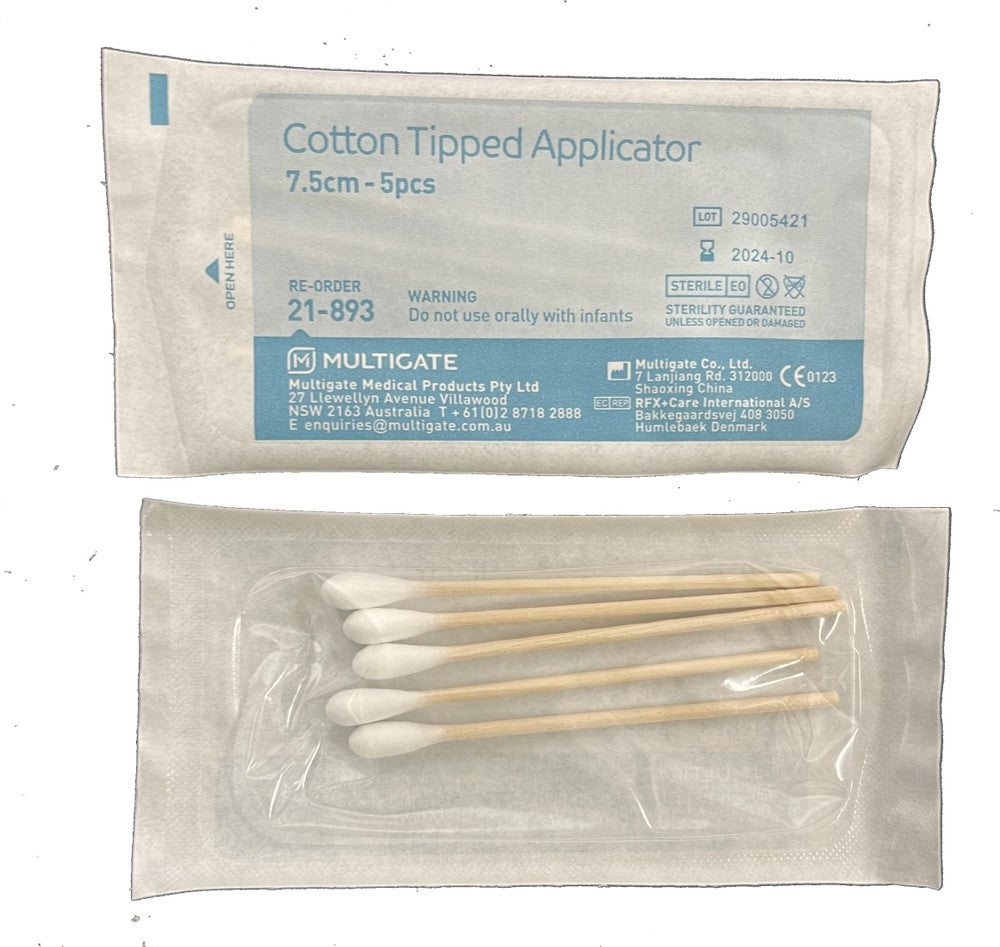 Multigate Cotton Tip Applicator Sterile 100pcs/ Box