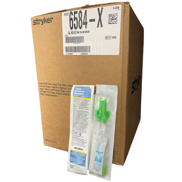 Sage Suction System with Corinz Oral Rinse ( 2 Suction Swabs ), Box of 100 (6584X)