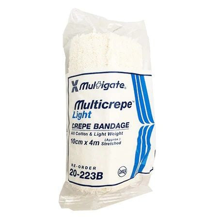 Multigate Multicrepe Light Weight Crepe Bandage White 10cmx4m