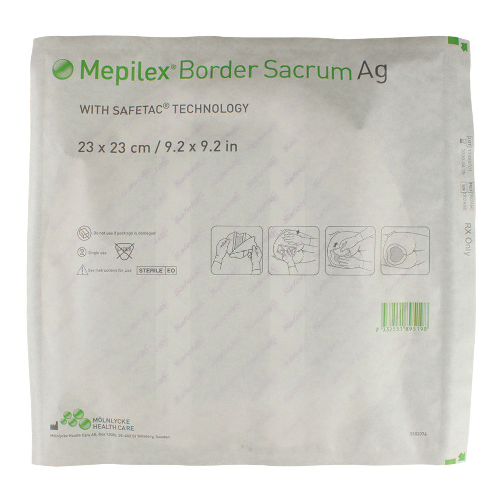 Molnlycke Mepilex Border Sacrum Ag Adhesive All Sizes