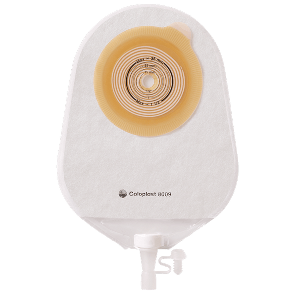 Coloplast Alterna Paediatric 1 Piece Urostomy Bag Non Return Valve, 150ml, Cut to Fit 10-35mm, Transparent - 8009