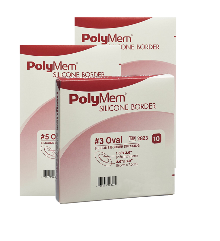 Polymem Oval Silicone Border Dressing All Sizes