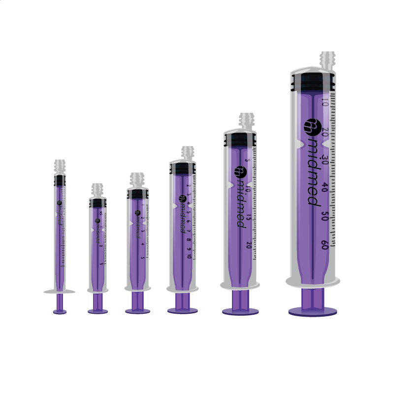 Midmed ENFit Enteral Syringe Single Use - All Sizes