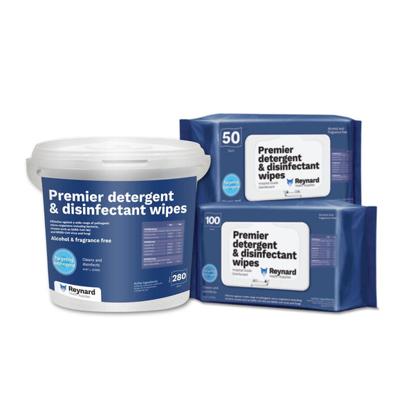 Reynard Premier Detergent & Disinfectant Wipes - All Types