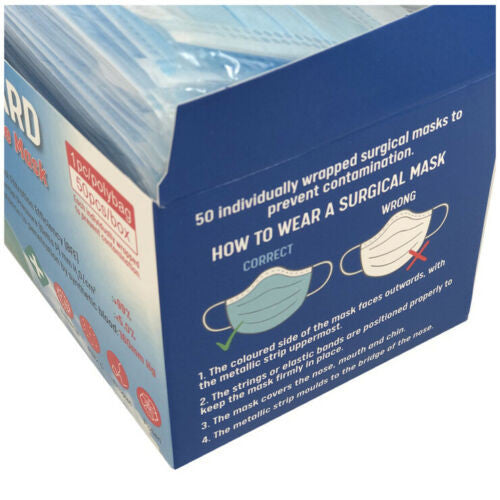 MediHealth Guard Disposable Surgical Face Mask Level 3 Blue facemask