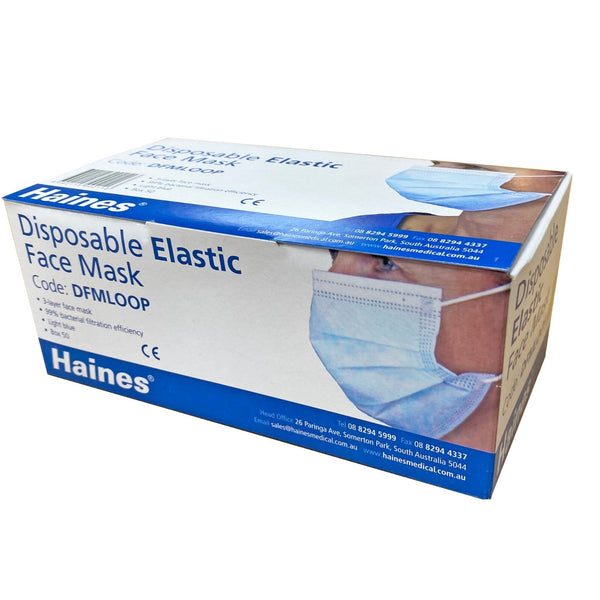 Elastic Loop Mask Level 2 Light Blue, Box of 1000 (Box 1000 with 20 inner boxes of 50 masks) - DFMLOOP