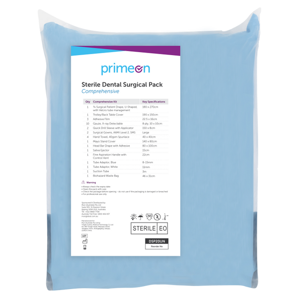 PrimeOn Comprehensive Sterile Dental Surgical Pack (DSP20UN)