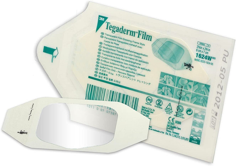 3M Tegaderm Film Dressing 6cm x 7cm Transparent 1624W Each