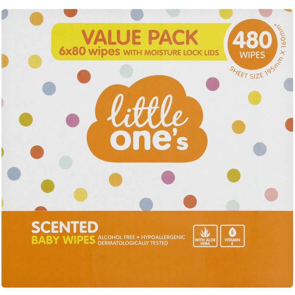 Little One's Baby Wipes Scented 480 Pack 