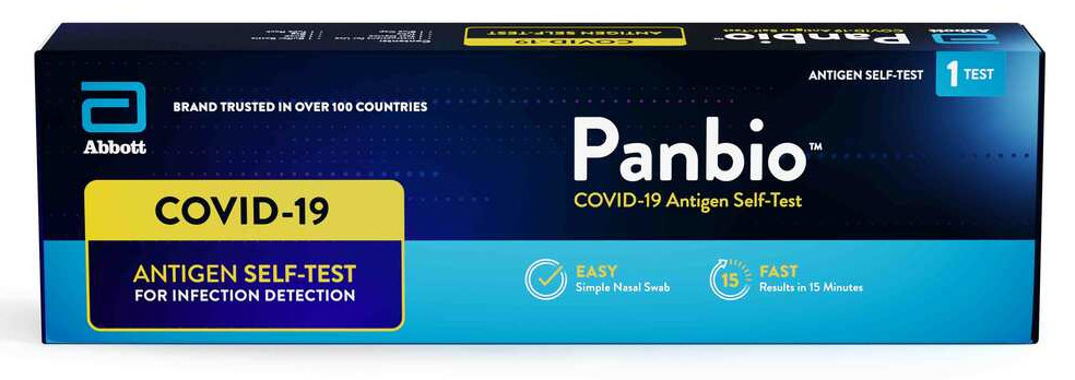 Panbio Abbott COVID-19 Antigen Rapid test, Nasal Swap, Home test